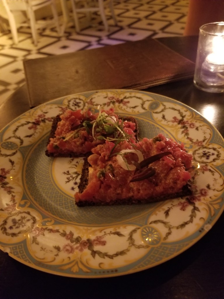 Salmon tartare appetizer