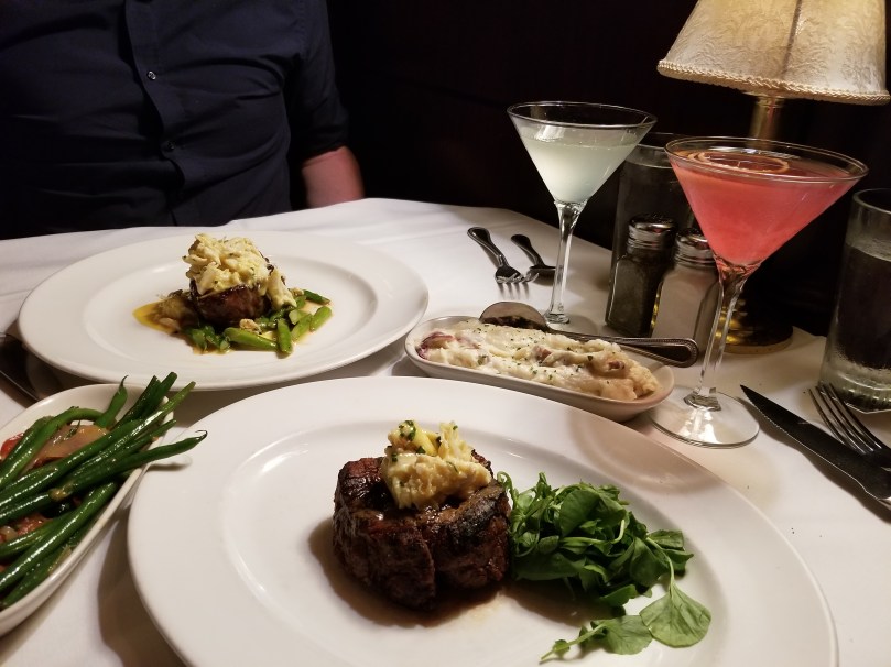 Filet mignon and cocktails