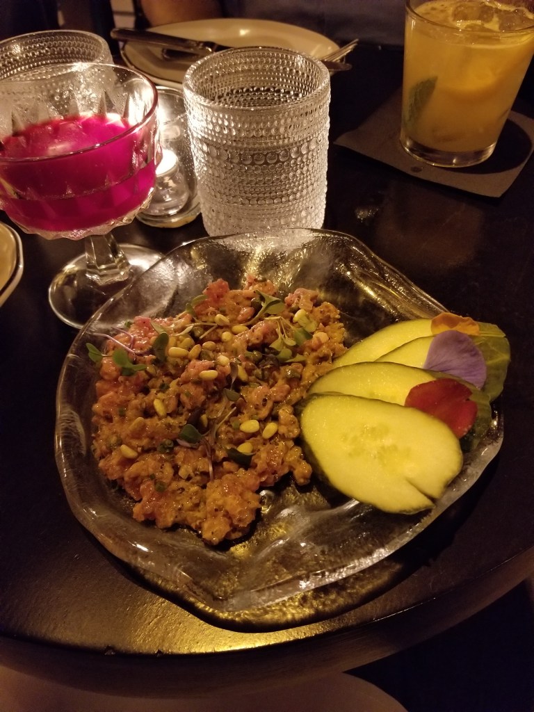 Salmon tartare appetizer