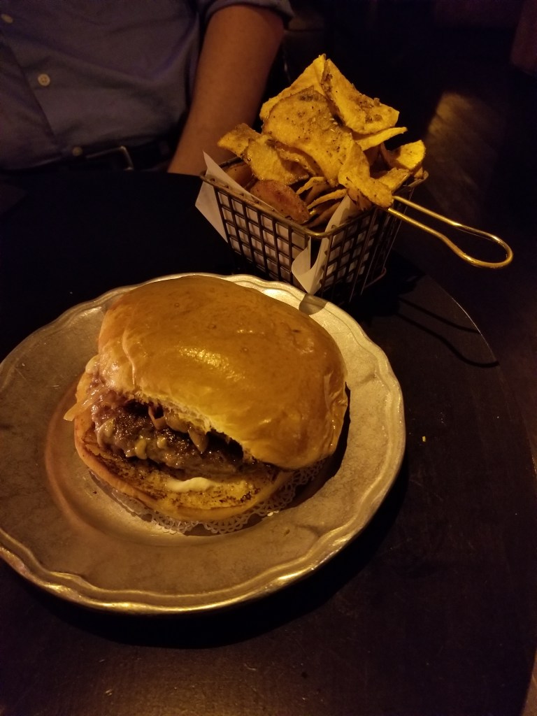 Burger and fries entree